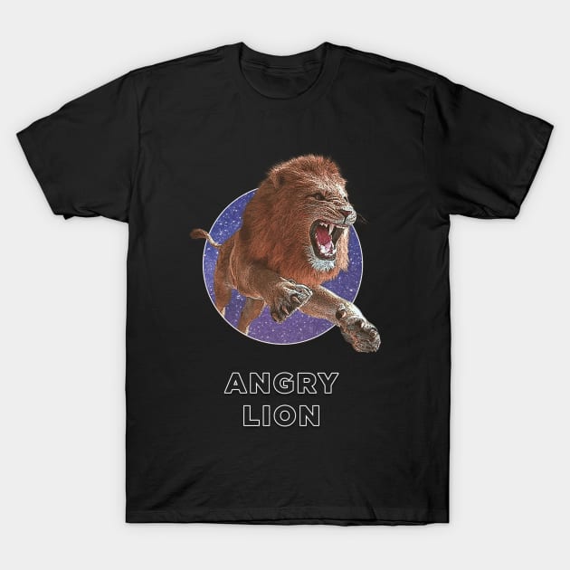 Angry lion T-Shirt by Jackson Lester